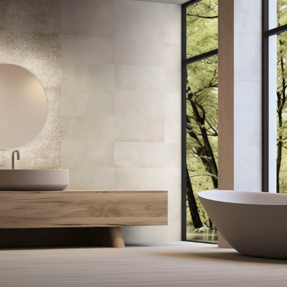 London Beige 25x50 ματ πλακάκι τοίχου όψη τσιμέντου